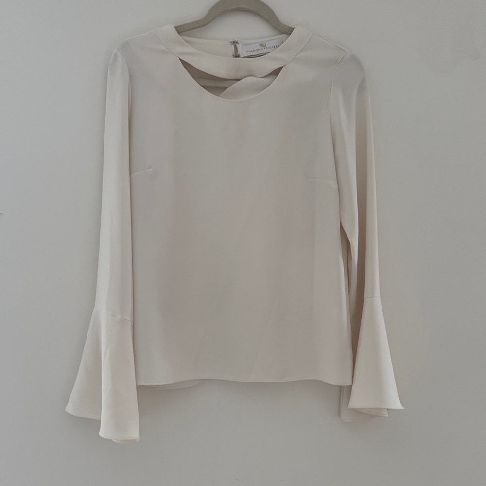 Amanda Uprichard bell sleeve keyhole blouse - Sz M